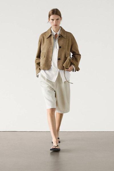 Sorelia™ | Kurze Damenjacke aus Wildlederoptik