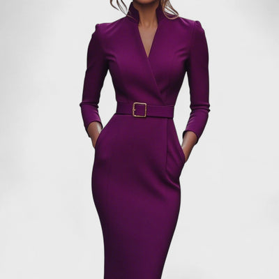 Mandarin™ | Elegantes Kleid mit Bindegürtel