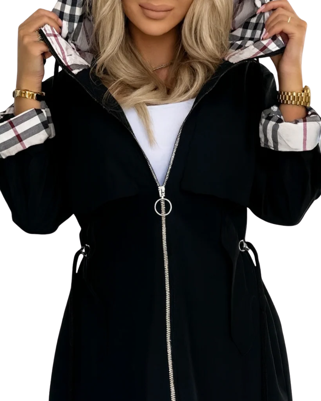 Nathalie | Eleganter Trenchcoat mit Kapuze