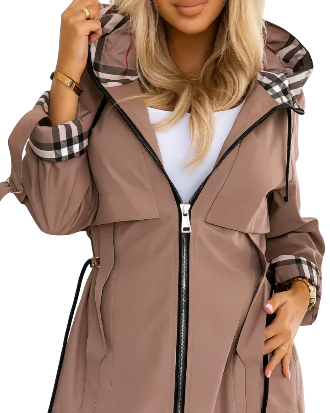 Nathalie | Eleganter Trenchcoat mit Kapuze