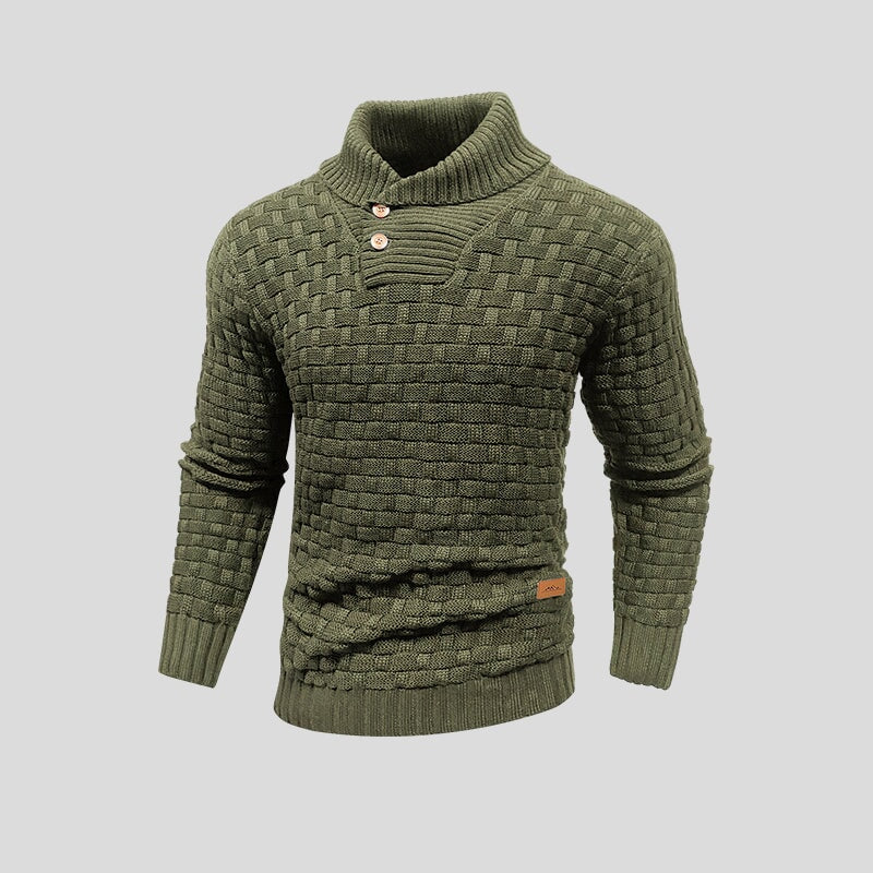 Magnus | Geknöpfter Herren-Pullover mit Mid-Collar